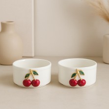 Yzhome 2 Li Beyaz Porselen Kiraz Sosluk Lokumluk Sunum Kasesi Mini Boy
