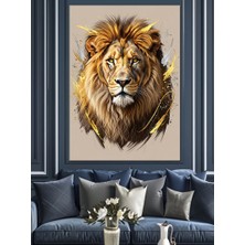 Tablomega Aslan Kral Orman Yöneticisi Dekoratif Kanvas - Mdf Ahşap Tablo