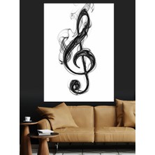 Artmeg Sol Anahtarı Müzik Simgesi Dekoratif Kanvas - Mdf Ahşap Tablo