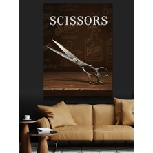 Tablomega Berber Makas Retro Tasarım Dekoratif Kanvas - Mdf Ahşap Tablo