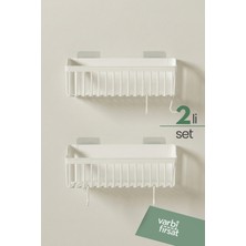 VarBiFırsat Yapışkanlı Mutfak Rafı Baharatlık Dolap Içi Düzenleyici 2'li Mutfak Organizeri Plastik Askılı