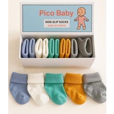 Pico Baby Organik Pamuk Unisex 5'li Kutulu Premium Yeni Doğan Bebek Çorabı