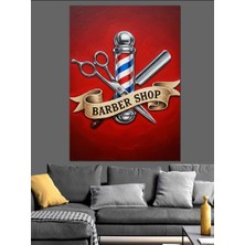 Karizma Tablo Berber Dükkanı Retro Tabela Afişi Dekoratif Kanvas - Mdf Ahşap Tablo