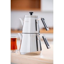 Şık ve Kullanışlı Orta Boy Paslanmaz Çaydanlık Seti