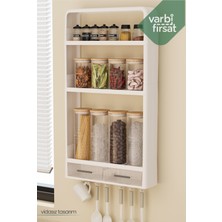 VarBiFırsat Modern Yapışkanlı Duvar Rafı – Mutfak - Banyo Organizeri