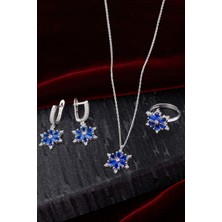 Innuendo 925 Ayar Gümüş Zirkon Taş Detaylı Lotus Set