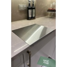 VarBiFırsat Paslanmaz Çelik Tek Bükümlü Metal Tezgah Koruyucu Kesme Tahtası 30X40 cm