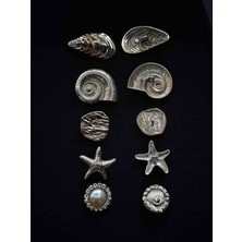 Z.a.r.a Silver Kombin Düğme Seti 5 Model 10 Adet