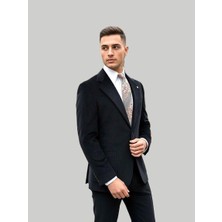 Hermose Ince Fitilli Siyah Kadife Ceket – Modern Fit