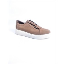 Derimas 02-55 Hakiki Nubuk Deri Sneaker Kum Rengi  Erkek Ayakkabı