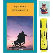 Ince Memed - 3 Yaşar Kemal Yapı Kredi Yayınları-Sarı Fosforlu Kalem-Not Defter Seti