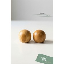 VarBiFırsat 2’li Bambu Top Tuzluk & Biberlik Seti