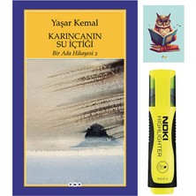 Yapı Kredi Yayınları Bir Ada Hikayesi 2 - Karıncanın Su Içtiği - Yaşar Kemal - Yky - Sarı Fosforlu Kalem - Defterli Seti