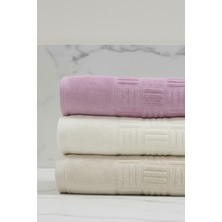 Class 3’lü 50X90 cm %100 Pamuklu El ve Yüz Havlu Seti - Demore Desenli Pembe / Krem / Bej