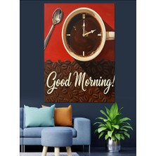 Karizma Tablo Kahve Saati Keyifli Sabah  Dekoratif Kanvas - Mdf Ahşap Tablo