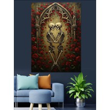 Tablomega Gotik Kilise Vitray Pencere Dekoratif Kanvas - Mdf Ahşap Tablo