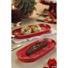Kütahya Porselen Holyday 2 Parça 21 cm Kayık Tabak Kırmızı