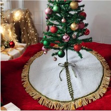 Moda Nur Yılbaşı Çam Ağacı Altı Örtüsü .beyaz Renk, Peluş. Lütfen Ölçüleri Dikkate Alıp Sipariş Verelim,85 cm