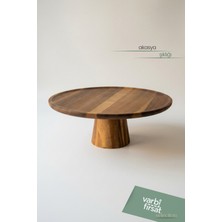 VarBiFırsat Akasya Ayaklı Sunumluk – Servis Standı / 28 cm