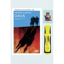 Dara Yayınları Dava-Franz Kafka-Iş Bankası Kültür Yayınları-Sarı Fosforlu Kalem-Not Defteri Seti