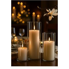 UltraNova Şık 3'lü Cam Vazo Silindir Mumluk Seti, Modern Dekorasyon Aksesuarı