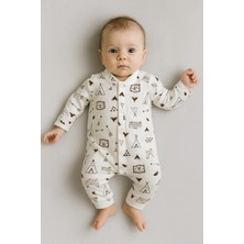 Omy %100 Pamuklu 3-6-9 Ay Desenli Tulum&hastane Çıkışı Yenidoğan Baskılı Tulum Extra Konfor 88013