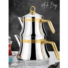 Paslanmaz Çelik Çaydanlık, Aile Boy, Kulplu, Paslanmaz Çelik, 18/10