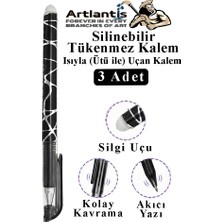 Artlantis Siyah Silinebilir Tükenmez Kalem 3 Adet Bıa Silinebilir Jel Pilot Kalem Mürekkepli Kolay Silinebilir Kumaş Kalemi