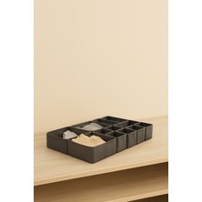 12'li Antrasit Çekmece Içi Düzenleyici Kutu Organizer Seti