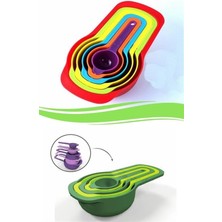 My TechCat Mytechcat® Pratik Ölçü Kaşığı Kabı 5li Şeker Baharat Sıvı Ölçer Aparat