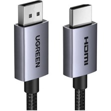 Ugreen 4K 1080P@120Hz Displayport 1.2 To HDMI 1.4 Örgülü Kablo, 5m, 35845