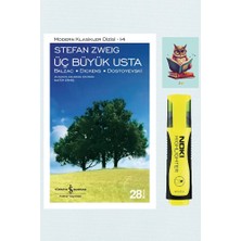 Dara Yayınları Üç Büyük Usta - Stefan Zweig - Iş Bankası Kültür Yayınları - Sarı Fosforlu Kalem - Not Defter Seti