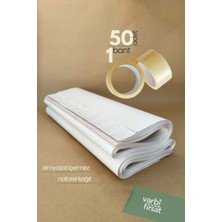 VarBiFırsat 50 Adet 40X60 Tabak - Bardak Sarma Taşıma Taşınma Paketleme Kağıdı Hediye Paketi 1 Adet Koli Bandı