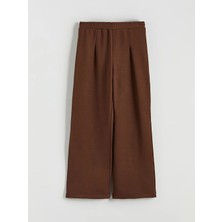 LC Waikiki Lcw Kids Kahverengi Beli Lastikli Soft Touch Kız Çocuk Eşofman Altı