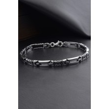 Innuendo 925 Ayar Gümüş Zincir Desenli Erkek Bileklik