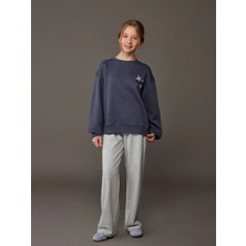 LC Waikiki Lcw Kids Gri Beli Lastikli Kız Çocuk Eşofman Alt