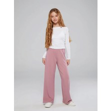 LC Waikiki Lcw Kids Lila Beli Lastikli Kız Çocuk Eşofman Altı