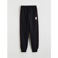 LC Waikiki Lcw Kids Siyah Beli Lastikli Galatasaray Baskılı Erkek Çocuk Jogger Eşofman Altı