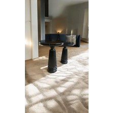 Wood Ahşap 2'li Set Konik Model Mantar Yan Sehpa Modern Fiskos / Siyah Renk / Zigon Sehpa Vernikli