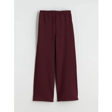 LC Waikiki Lcw Kids Bordo Beli Lastikli Kız Çocuk Eşofman Altı