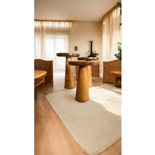 Wood Ahşap 3 Lü Set Mantar Yan Sehpa Konik Model / Tik Ağacı Renk / Zigon Sehpa