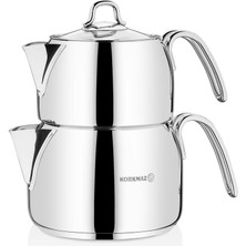 Paslanmaz Çaydanlık Takımı, Şık ve Dayanıklı, 3 Parça Set