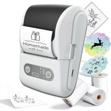 3E Grup Beyaz Kablosuz Portatif Etiket Yazıcısı
