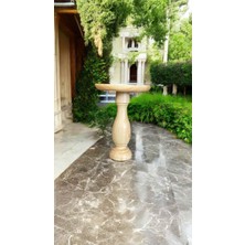 Doğal Masif Ahşap Tekli Yan Sehpa Naturel Renk Şık Mantar Sehpa