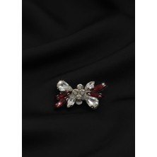 Barış Dizayn Bros Zarif Kristal Taşlı İncili Vintage Broş