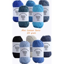 Masal Örgü Evi 25 Gram Mini Cotton SERISI%100 Pamuk Örgü Ipi 10 Renk Punch ve Amigurumi Ipi