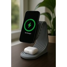 Cenikli 2’li Şarj Dock Standı – Telefon & Kulaklık / Saat Uyumlu