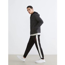 LC Waikiki Xsıde Siyah Beli Lastikli Baskılı Erkek Jogger Eşofman Altı