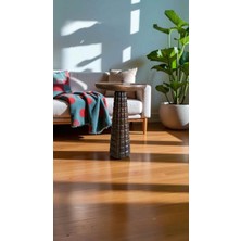 Doğal Masif Ahşap Tekli Yan Sehpa Ceviz Renk Modern Mantar Sehpa