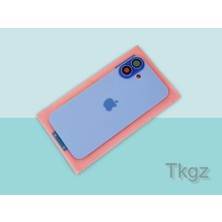 Tkgz İphone 16 Arka Pil Batarya Kapağı Kapak ( Full Kamera Lensli ) MAVİ